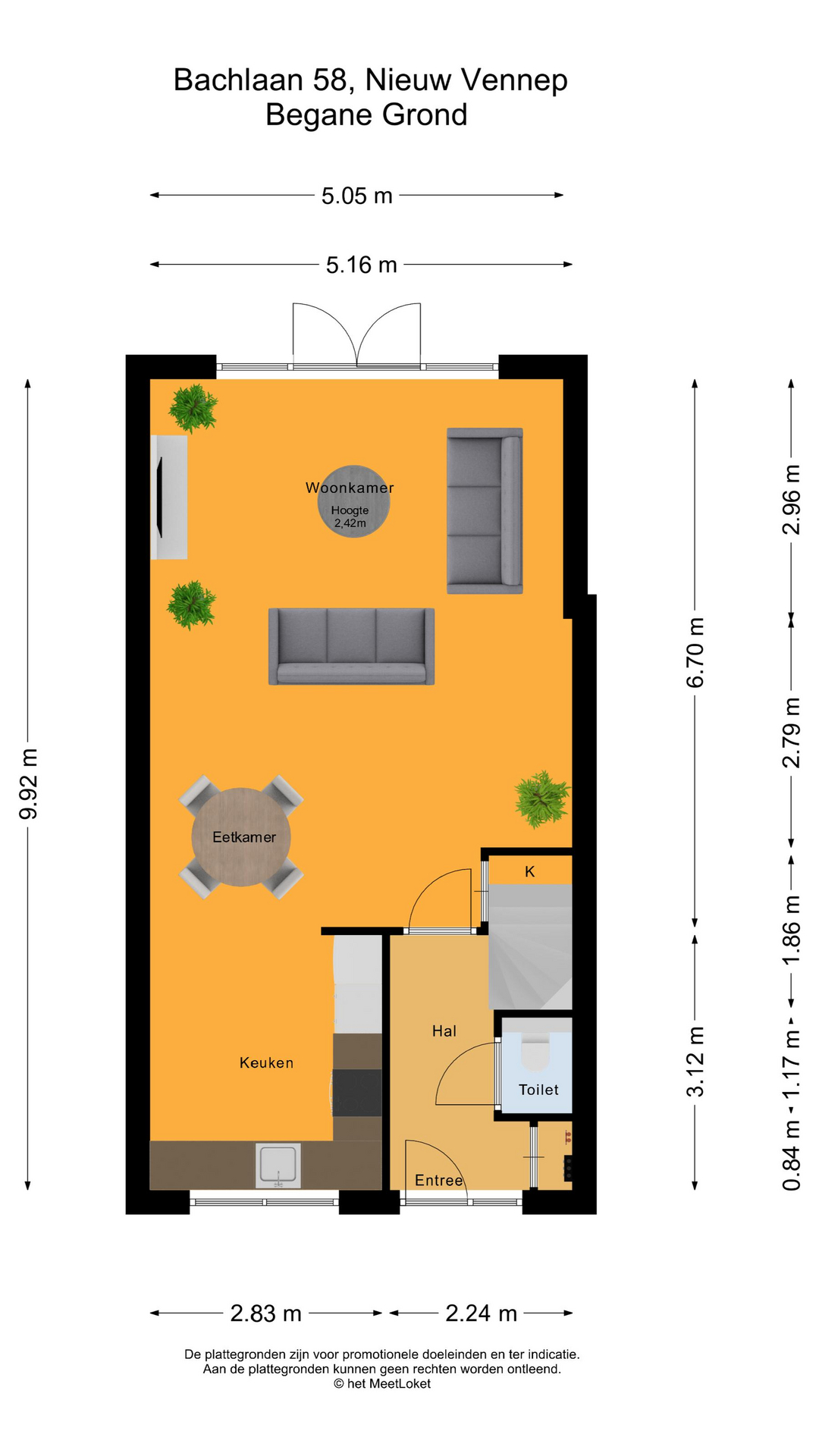 Bachlaan 58 , 2151 GE Nieuw-vennep map