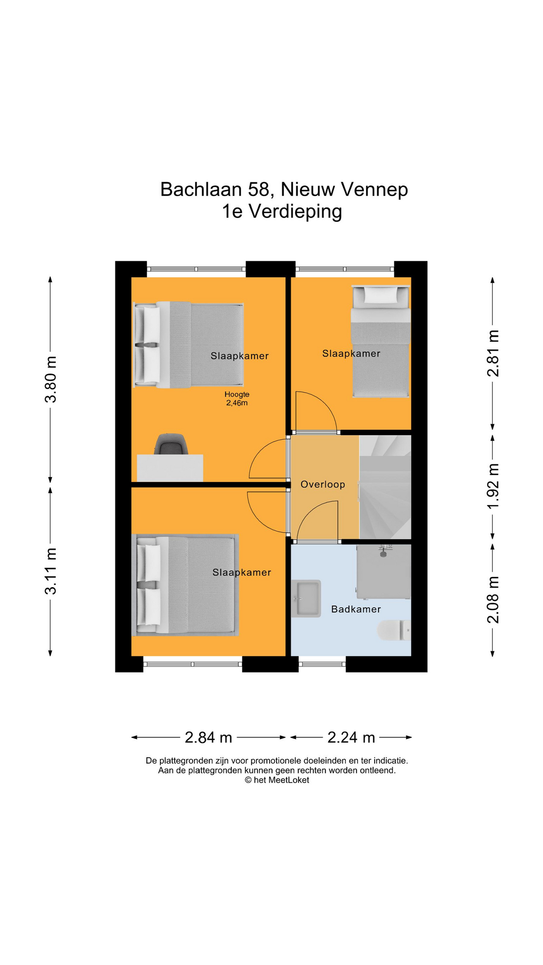 Bachlaan 58 , 2151 GE Nieuw-vennep map